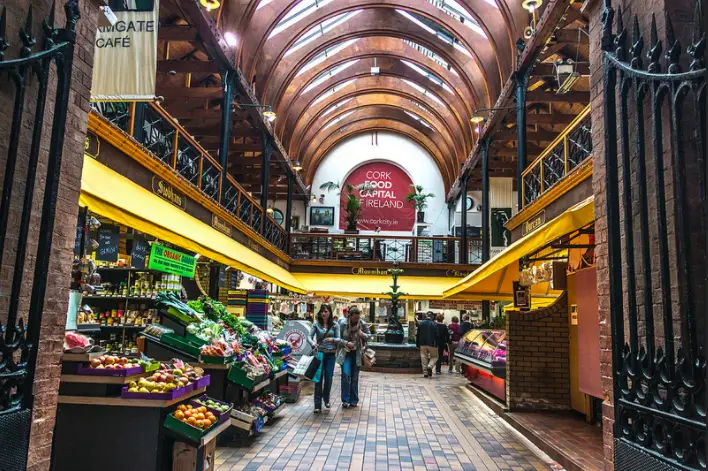 Mercado de productos locales en Cork